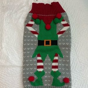 Santa’s Helper Dog Sweater Medium